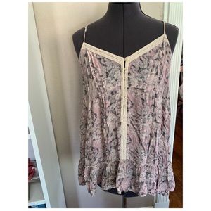Light floral flowing tank top